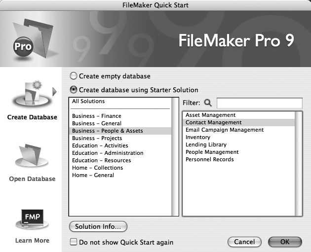 filemaker pro library template